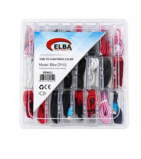 Elba CP-02 Şeffaf Kutulu Usb To Lightning (Kırmızı,Beyaz,Pembe,Siyah,Lacivert)24lü Şarj Kablosu