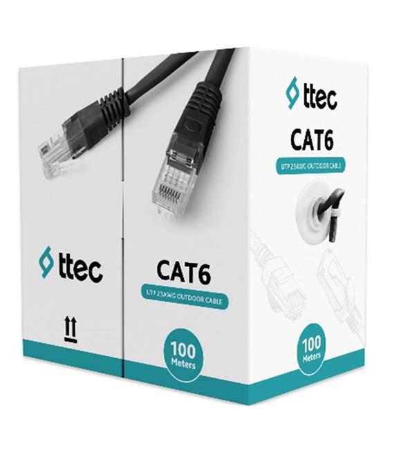 Ttec KBL-CAT6-23CCA-OUT100S Dış Mekan Siyah 100 metre Kablo
