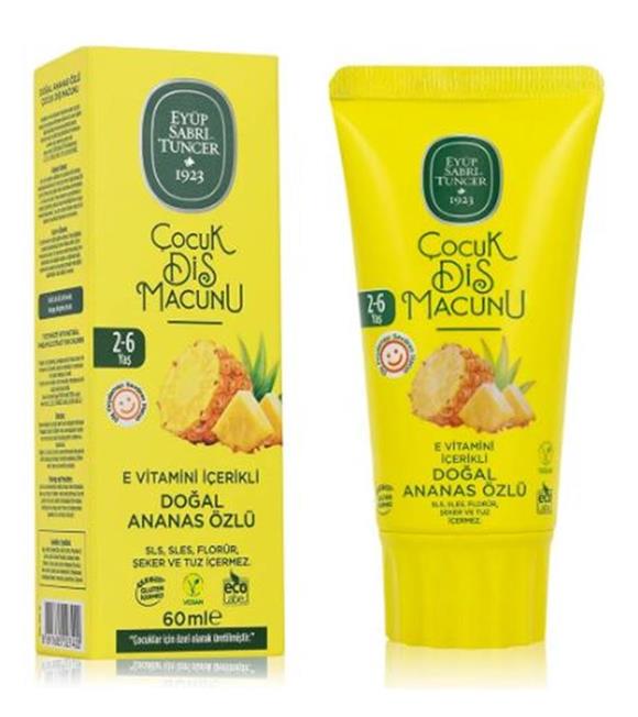 Eyüp Sabri Tuncer Doğal Ananas Özlü 2-6 Yaş Çocuk Diş Macunu 60 ml