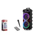 KIMISO QS84 Bluetooth Hoparlör FM Radyo 2x8 İnç TWS USB TF AUX RGB Mikrofonlu Kumandalı - Siyah Kategori Dışı