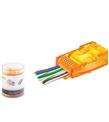NODAR ND2405 CAT6 EZ RJ45 Konnektör 100 Adet Plastik Kutu -Turuncu