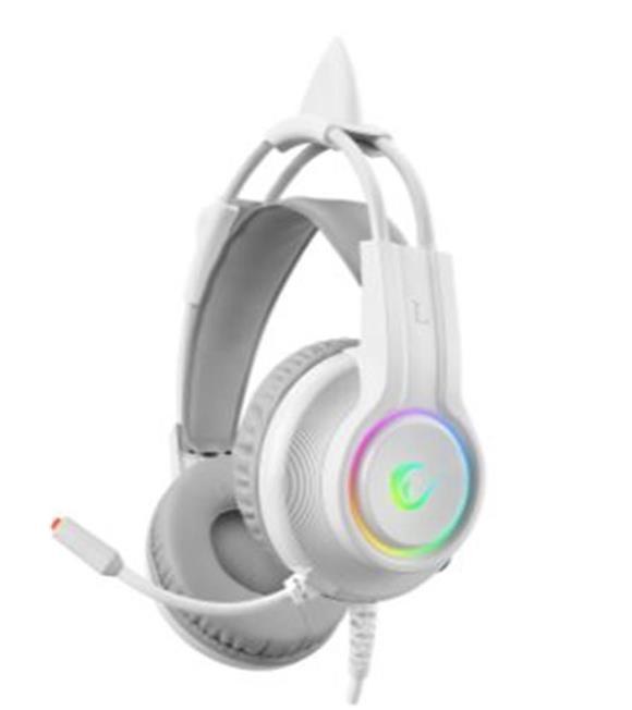 Rampage RM-K91 X-CATTY Beyaz USB 7.1 Version RGB Gaming Oyuncu Mikrofonlu Kulaklık