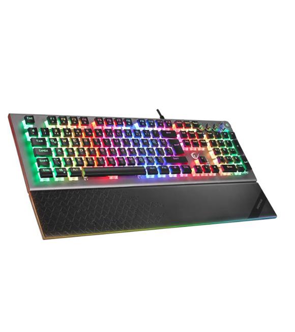 Rampage KB-R101 IMPRESSIVE Gri-Siyah USB RGB Aydınlatmalı İnce Tasarım Red Switch Oyuncu Klavyesi