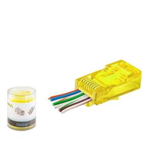 NODAR ND2400 CAT6 EZ RJ45 Konnektör 100 Adet Plastik Kutu - Sarı