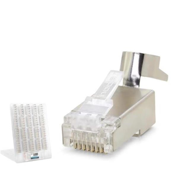 Hadron NODAR ND2425 CAT7 EZ RJ45 Metal B Kalite Konnektör 100 Adet Plastik Kutu - Silverı Ağ Kablosu ve Konnectörler