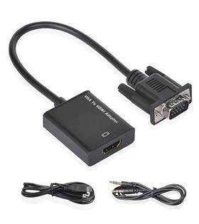 Vcom CG597 Vga Erkek To Hdmi Dişi+AUX Siyah Dönüştürücü