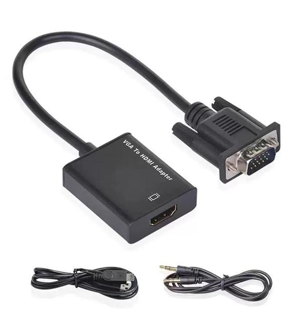 Vcom CG597 Vga Erkek To Hdmi Dişi+AUX Siyah Dönüştürücü