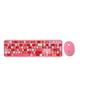 Everest ROUND KM-6282 Renkli Tuşlu Pembe Kablosuz Q Multimedia Klavye + Mouse Set