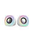 Mikado MD-180 2.0 3W-2 Beyaz RGB Aydınlatmalı USB + 3.5mm USB 5V Speaker Hoparlör
