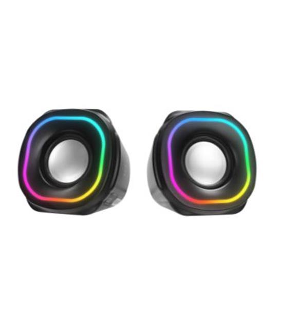 Mikado MD-180 2.0 3W-2 Siyah RGB Aydınlatmalı USB + 3.5mm USB 5V Speaker Hoparlör
