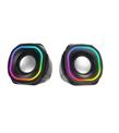Mikado MD-180 2.0 3W-2 Siyah RGB Aydınlatmalı USB + 3.5mm USB 5V Speaker Hoparlör