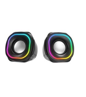 Mikado MD-180 2.0 3W-2 Siyah RGB Aydınlatmalı USB + 3.5mm USB 5V Speaker Hoparlör