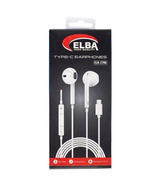 Elba Elb-2706 Beyaz Kulakiçi Type-c Mikrofonlu Kablolu Kulaklık (Ses Kontrol)