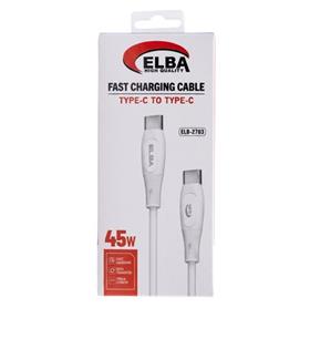 Elba ELB-2703 45w Type-c To Type-c 1mt Beyaz Silikon Şarj Kablosu 480Mps  Hızlı Şarj