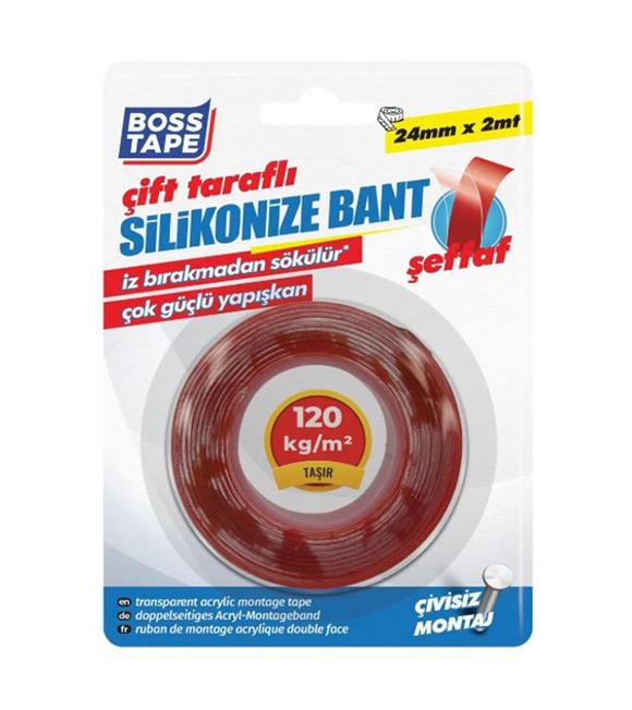 Boss Tape Akrilik Çift Taraflı Bant 24mmx2mt Bt-01