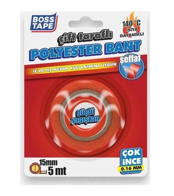 Boss Tape Yeni Çok Güçlü Polyester Çift Taraflı Bant 140 Der Bt-01038