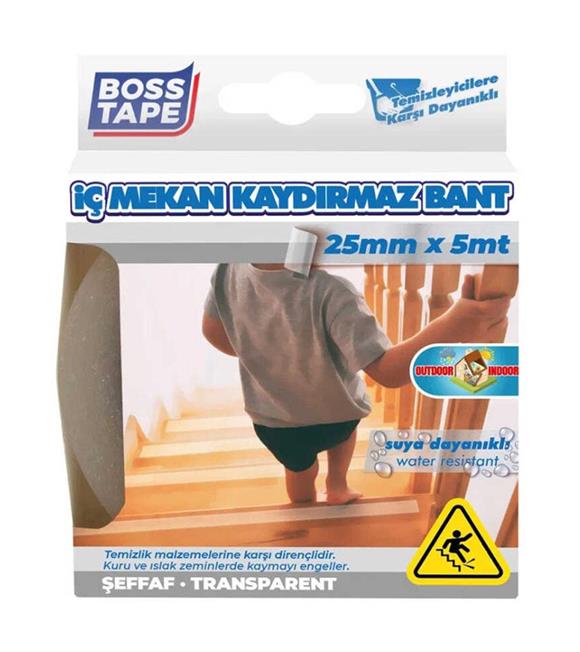 Boss Tape İç Mekan Şeffaf Pvc Kaydırmazlık Bandı Bt-10005