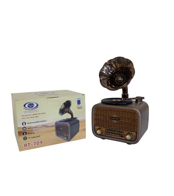 Everton Rt-709 Gramafonlu Bluetooth Fm-Usb-Tf-Aux  Şarjlı Nostaljik Radyo