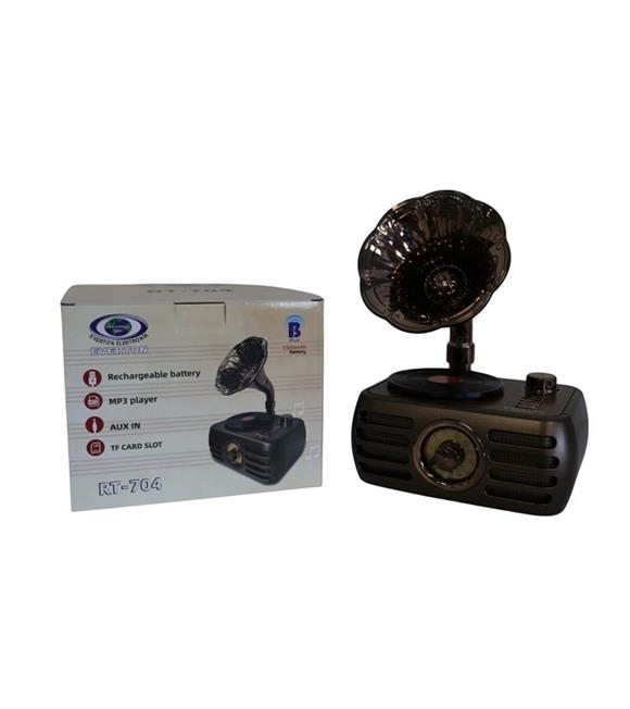 Everton Rt-704 Gramafonlu Bluetooth Fm-Usb-Tf-Aux  Şarjlı Nostaljik Radyo