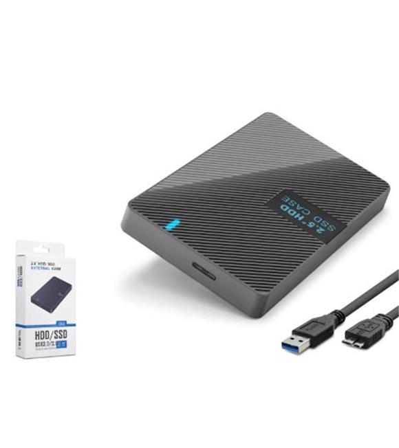 HADRON HDX1793 2.5 İnç SATA HDD-SSD Harici Disk Kutusu USB 3.0 Type-C - Siyah Harici Disk Kutuları