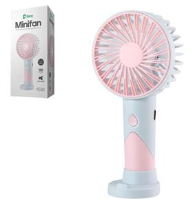 Feny FN-F20 Pembe-Açık Mavi Kademeli Ultra Sessiz Şarjlı Taşınabilir 500Mah Mini El Fanı