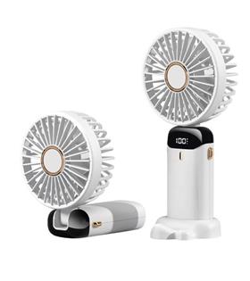 Feny FN-F30 Beyaz Kademeli Ultra Sessiz Led Göstergeli Katlanabilir Şarjlı 1200Mah Mini El Fanı