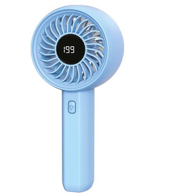 Feny FN-F45 Mavi Kademeli Ultra Sessiz Led Göstergeli Şarjlı 1800Mah Turbo Mini El Fanı