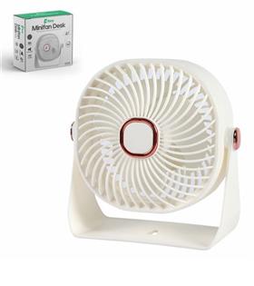 Feny FN-F55 Beyaz Ultra Sessiz 3 Kademeli Şarjlı 800Mah Masa Fanı 4"