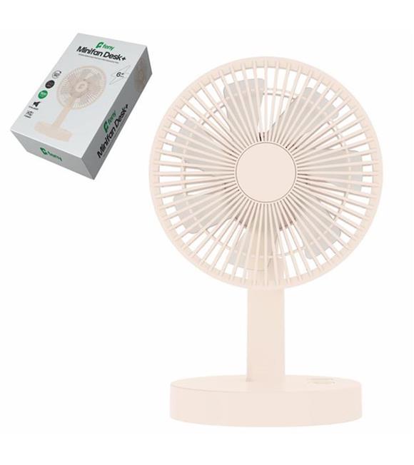 Feny FN-F75 Beyaz 3 Kademeli Otomatik 180 Derece Dönebilen Şarjlı 1800Mah Premium Masa Üstü Fan