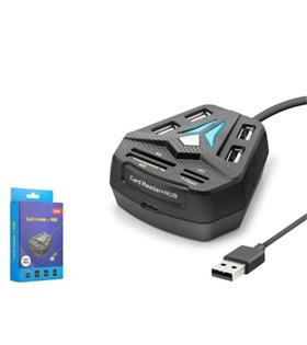 HADRON A068B USB Combo Hub Kart Okuyucu 8 Port Siyah