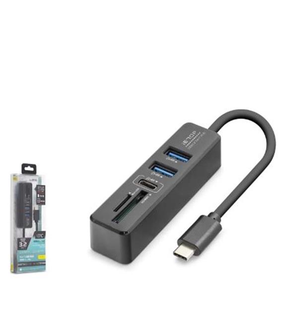 iETOP HDX7060 Type-C 3.2 Gen1 Combo Hub Kart Okuyucu 5 Port 5 Gbps Siyah