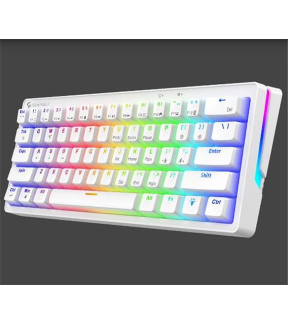 Gameagle GE2015 Poseıdon RGB Kablolu Us Layout Mekanik Beyaz Oyuncu Klavyesi