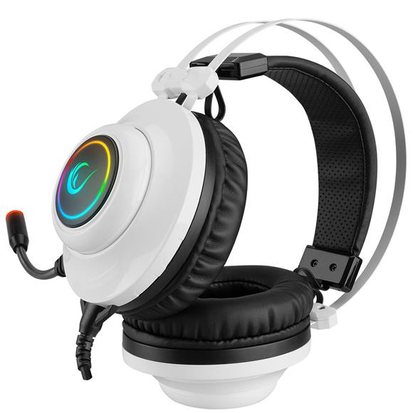 Rampage RM-K1 PULSAR Beyaz Usb 7.1 Surround+Titreşim RGB Gaming Oyuncu Mikrofonlu Kulaklık