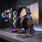 Rampage RM-K1 PULSAR Siyah Usb 7.1 Surround+Titreşim RGB Gaming Oyuncu Mikrofonlu Kulaklık_4