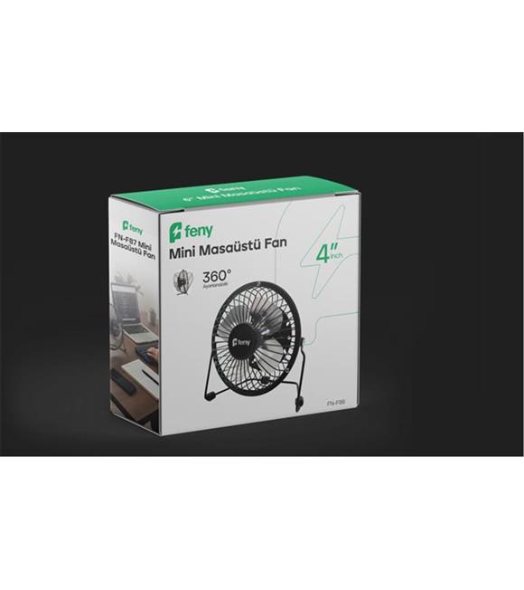Feny FN-F86 Metal 360 Derece Dönebilen 4" Mini Masaüstü Fan Vantilatörler