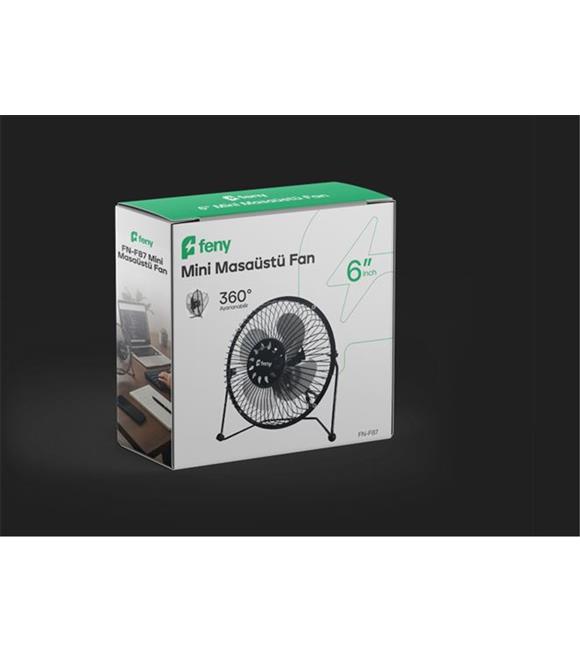 Feny FN-F87 Metal 360 Derece Dönebilen 6" Mini Masaüstü Fan Vantilatörler