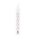 S-link SPG403U 1.5m 1.5mm 100 yüzde  Bakır 750 Joule 3 Usb 5V2.4A 4lü Anahtarlı Akım Korumalı Priz