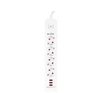S-link SPG403U 1.5m 1.5mm 100 yüzde  Bakır 750 Joule 3 Usb 5V2.4A 4lü Anahtarlı Akım Korumalı Priz