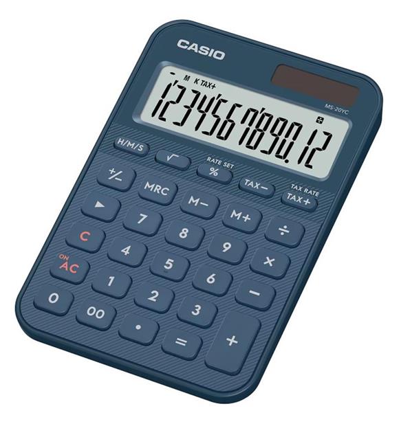 Casio MS-20YC-NY 12 Hane Lacivert Masa Üstü Hesap Makinesi