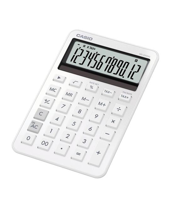 Casio MS-200DQ-WE 12 Hane Beyaz Üstü Hesap Makinesi