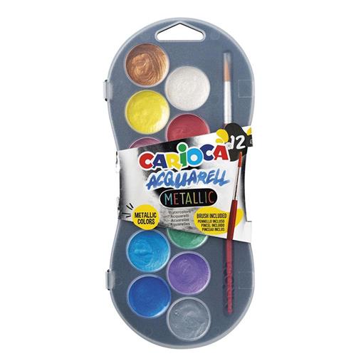 Carioca Sulu Boya 30 MM 12 Li Metalik 42407 Okula Dönüş Kampanyası Boya Gereçleri