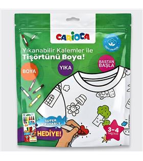 Carioca Boyanabilir Tişört-Keçeli Kalem 3-4 Yaş Ln-80005 Boya Önlükleri