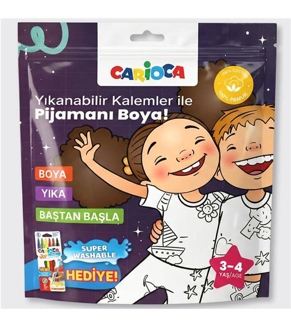 Carioca Boyanabilir Pijama-Keçeli Kalem 3-4 Yaş Ln-80010 Boya Önlükleri