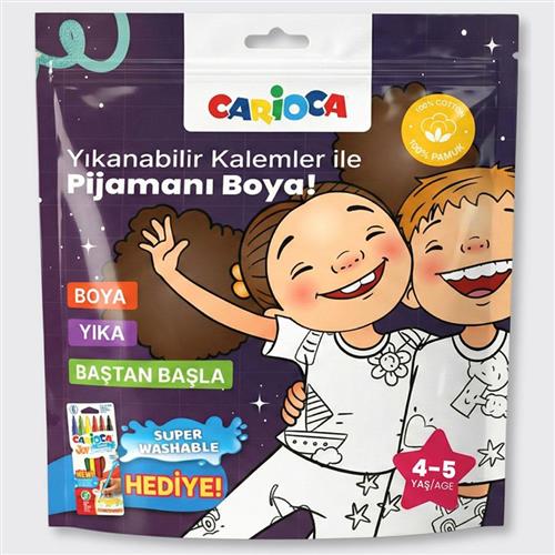 Carioca Boyanabilir Pijama-Keçeli Kalem 4-5 Yaş Ln-80011 Okula Dönüş Kampanyası Boya Gereçleri