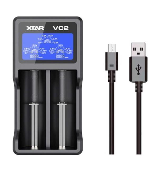 Xtar VC2 Evrensel Li-Ion Pil Şarj Cihazı – 2 Yuvalı Pil Şarj Cihazları