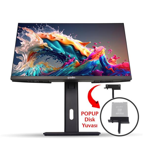 Quadro EXPANSE AI B424 IPS Ci5 14400 16gb 512gb NVME SSD OB VGA FreeDOS 23.8" AIO P.İzi Masaüstü Bilgisayarlar