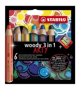 Stabilo Woody 3in1 Arty 6 Lı +Kalemtıraş Boya Kalemleri