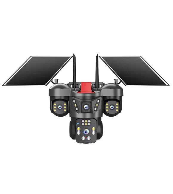 Joysee S4 12Mp AOR 2x3.6mm 2x2.8mm 4G 2 Solar Dört Kamera 22IR+12Led PTZ Güvenlik Kameraları