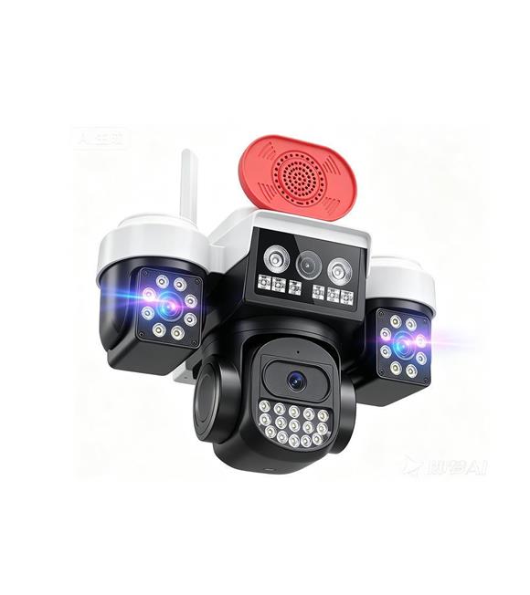 Joysee W3 9Mp 3.6mm 2x2.8mm Üç Kamera 19IR+18Led Wifi PTZ Kamera Güvenlik Kameraları