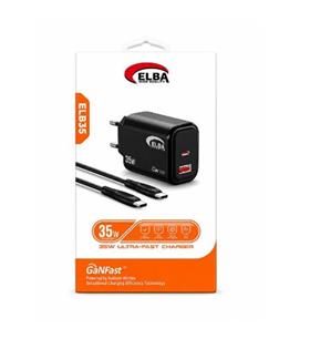 Elba Elb35 35W Siyah Ev Şarj Kafa+ Type c to Type c Kablo ( GANFAST Teknoloji ) Şarj Aleti Elektronik